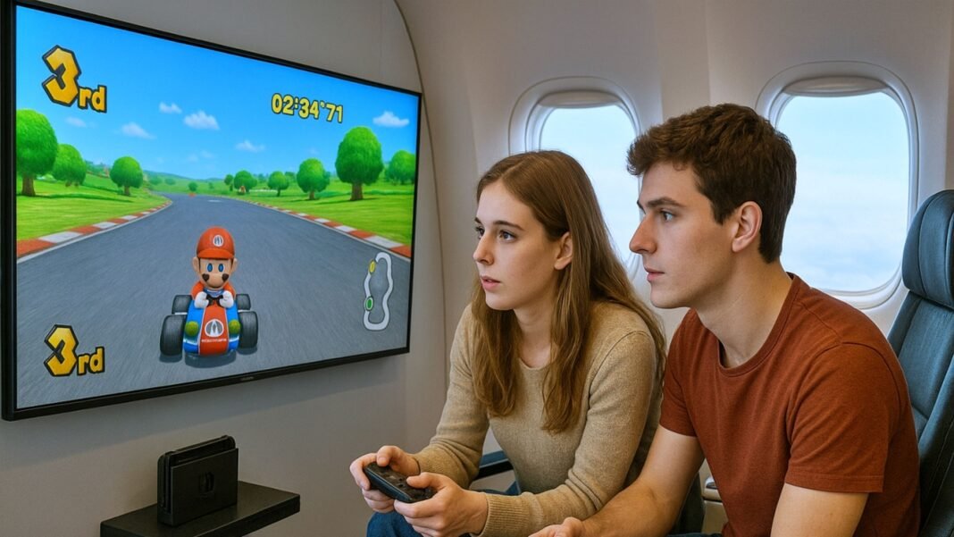Dos jóvenes hackean las pantallas de un avión para jugar al Mario Kart: “Delito penal, multas altísimas, además de cárcel”