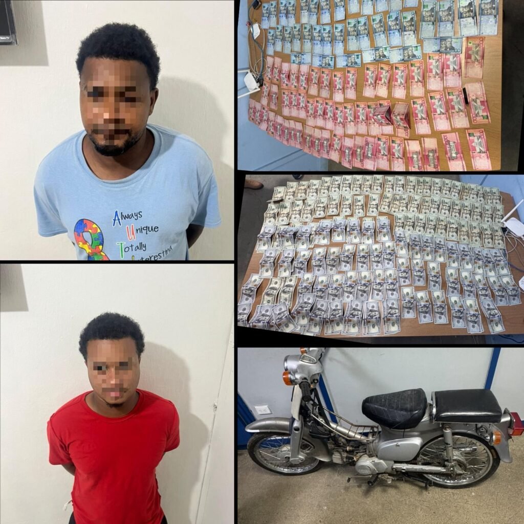 Policía Nacional recupera más de 800 mil pesos en dólares y moneda nacional robados en San José de las Matas y apresa a los presuntos responsables