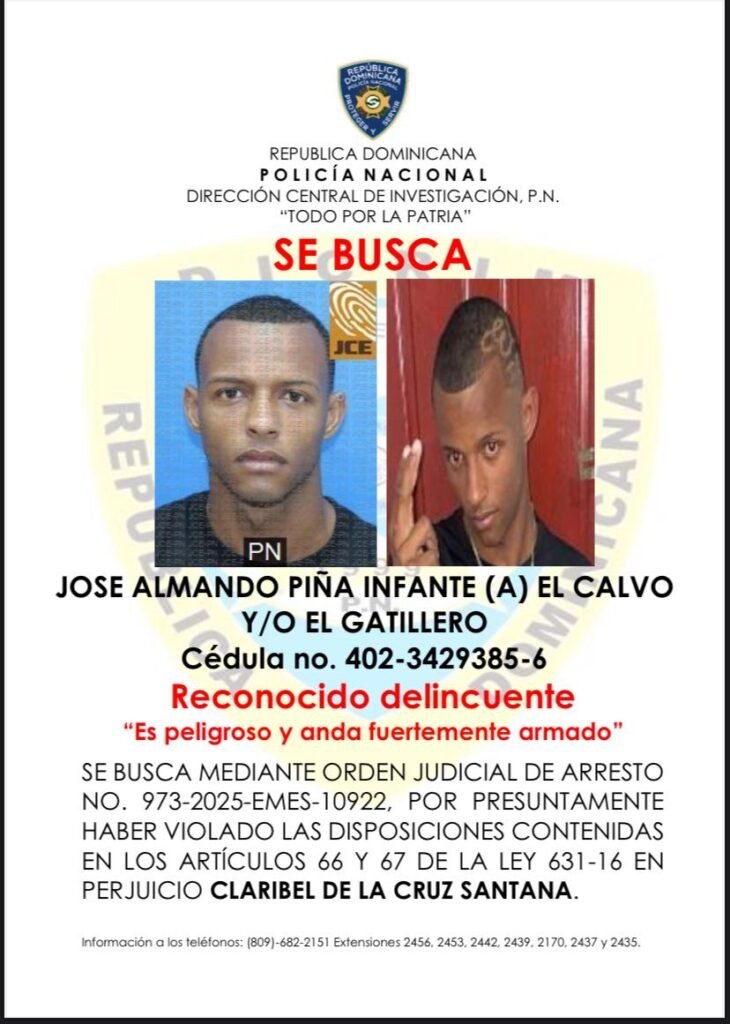 Policía Nacional activa búsqueda de los reconocidos delincuentes “Enyer/La Bala” y “El Calvo/El Gatillero” por múltiples delitos, incluyendo heridas de bala, violación a Ley de Armas y múltiples atracos Policía Nacional activa búsqueda de los reconocidos delincuentes “Enyer/La Bala” y “El Calvo/El Gatillero” por múltiples delitos, incluyendo heridas de bala, violación a Ley de Armas y múltiples atracos