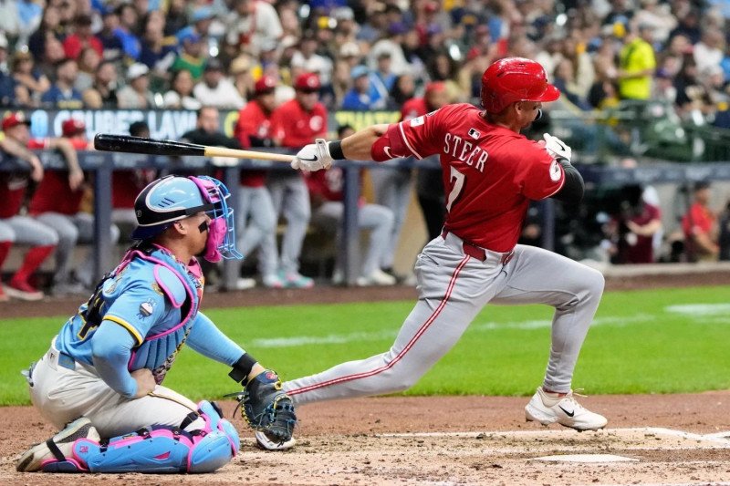Rojos superan a los Mets por el tercer puesto de comodín de Liga Nacional al vencer a los Cerveceros Rojos superan a los Mets por el tercer puesto de comodín de Liga Nacional al vencer a los Cerveceros