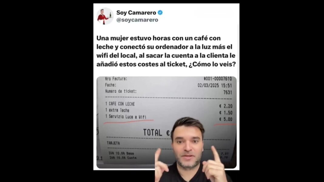 Se acabó el chollo, llegan a España los suplementos de luz y WiFi por estar horas conectado en un bar tomando solo un café Se acabó el chollo, llegan a España los suplementos de luz y WiFi por estar horas conectado en un bar tomando solo un café