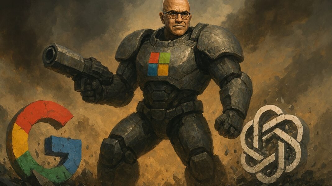 Satya Nadella, CEO de Microsoft, declara la guerra por la IA: quiere dejar atrás a Google y OpenAI con este coloso Satya Nadella, CEO de Microsoft, declara la guerra por la IA: quiere dejar atrás a Google y OpenAI con este coloso