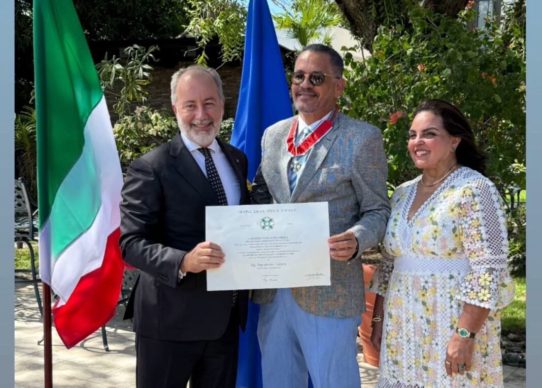 Gobierno Italiano confiere a Arquímedes Cabrera la condecoración “Comendador de la Orden de la Estrella de Italia”