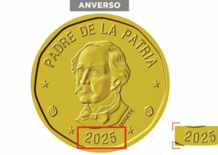 Monedas de RD$1 del Banco Central, año 2025