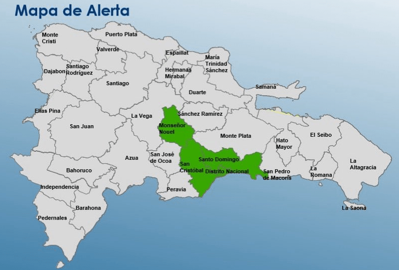 El COE Pone Varias Zonas en Alerta Verde por Lluvias