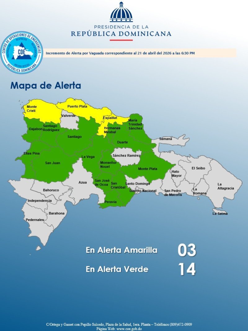Vaguada: 17 Provincias bajo Alerta