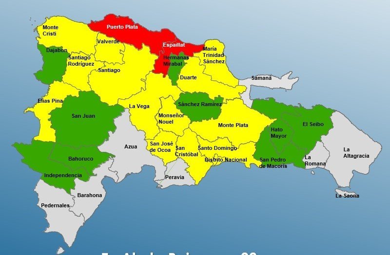 ¡A coger cabeza con la ‘vaina’! Lluvias Fuertes Azotan el Norte, Espaillat y Puerto Plata en Alerta Roja Alerta Roja en Espaillat y Puerto Plata por Lluvias Fuertes