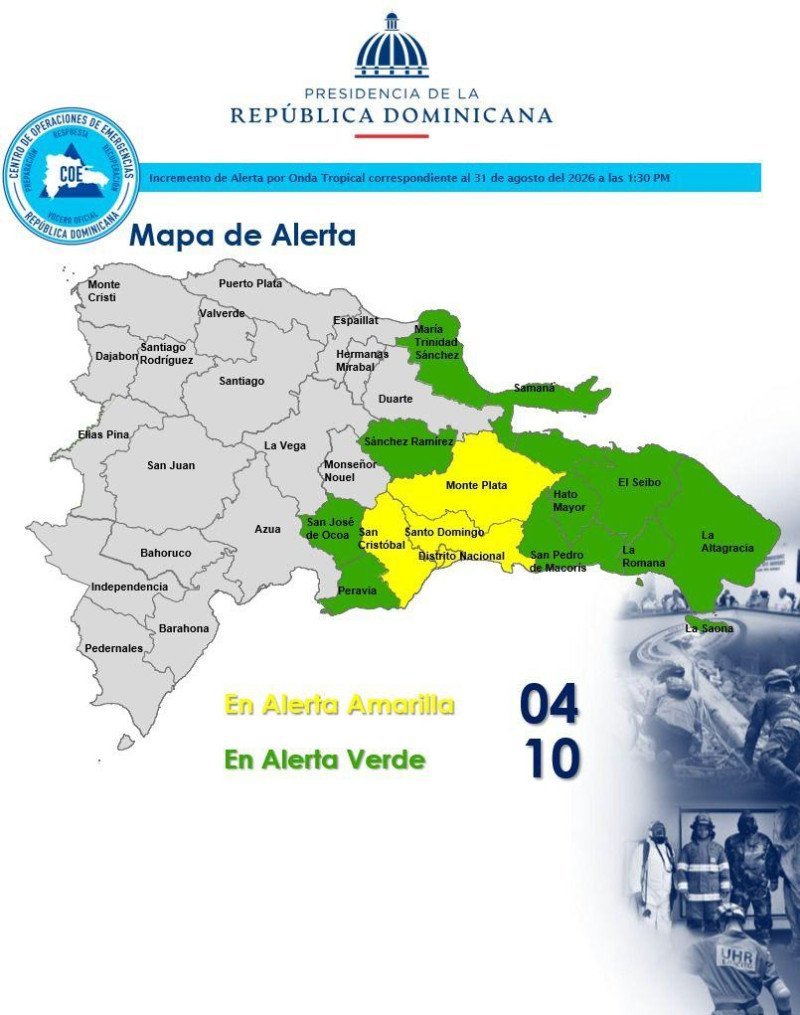 ¡Ojo pelao! COE eleva provincias en alerta por ‘vaina’ de onda tropical COE eleva provincias en alerta por onda tropical