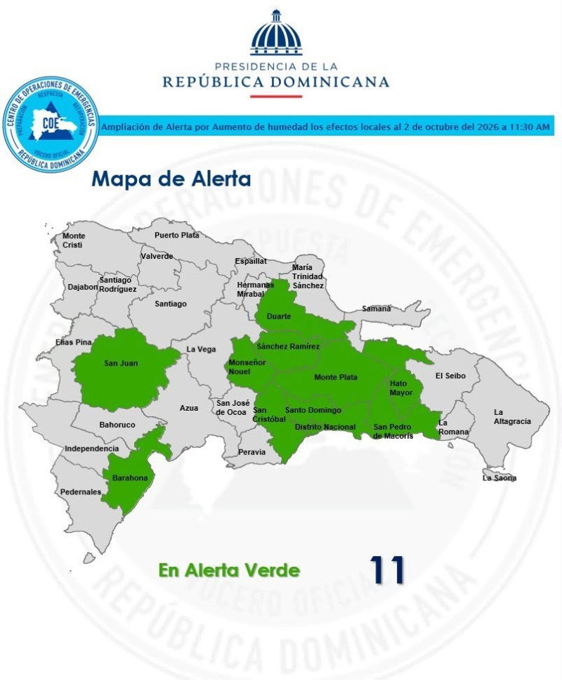 ¡Cuidado, mi gente! El COE Amplía la ‘Alerta Verde’ por Aguaceros y ‘Vaina’ Tropical El COE Amplia la Alerta Verde por Aguaceros y Vaina Tropical
