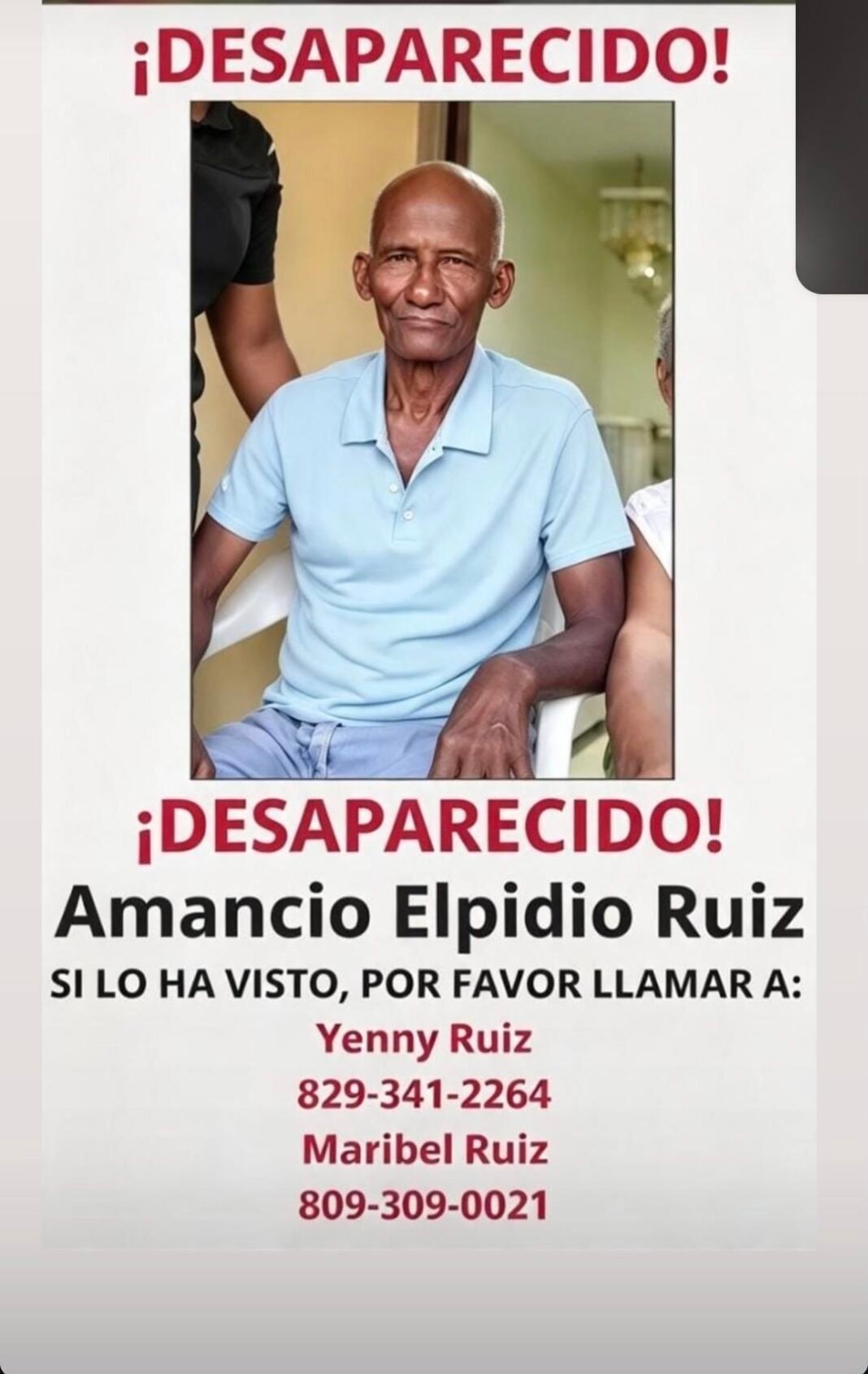 ¡Alerta en Santo Domingo! Amancio Elpidio Ruiz ‘Desaparecido’: Su Familia Pide Una ‘Mano Amiga’ Alerta en Santo Domingo Amancio Elpidio Ruiz Desaparecido Su Familia Pide Una Mano Amiga