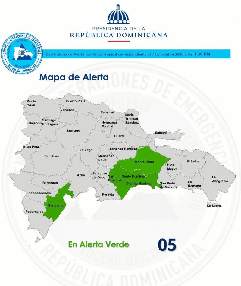 ¡Klk con esta ‘vaina’! Ondas Tropicales Ponen Provincias en Alerta Verde Ondas Tropicales Ponen Provincias en Alerta Verde